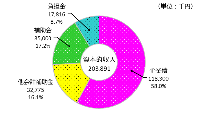 資本的収入の内訳の円グラフ