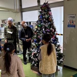 クリスマスツリーが点灯した様子