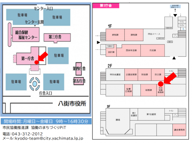 協働のまちづくりPiT案内図