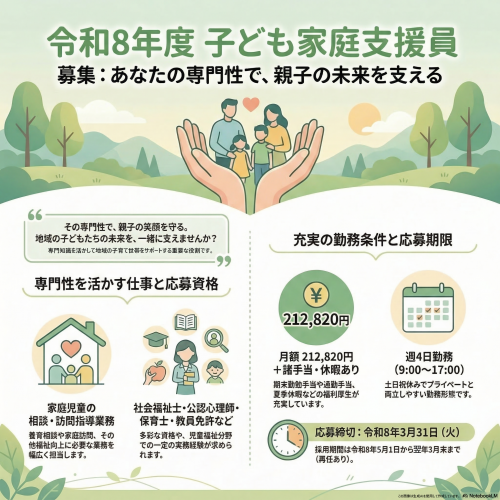 令和8年度子ども家庭支援員募集画像