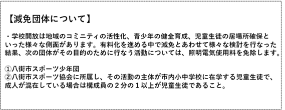減免団体